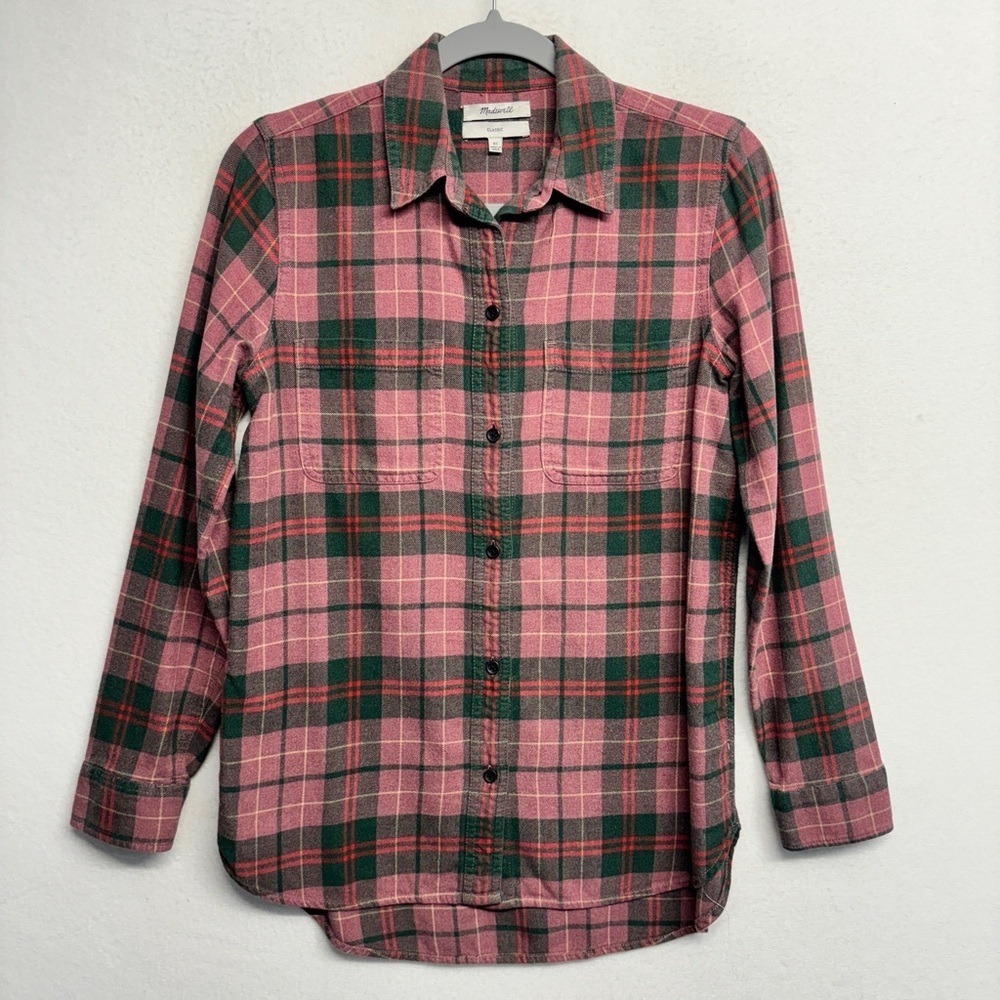 Madewell Flannel Ex-Boyfriend in Nona Plaid XS Button Down Shirt - Picture 4 of 10